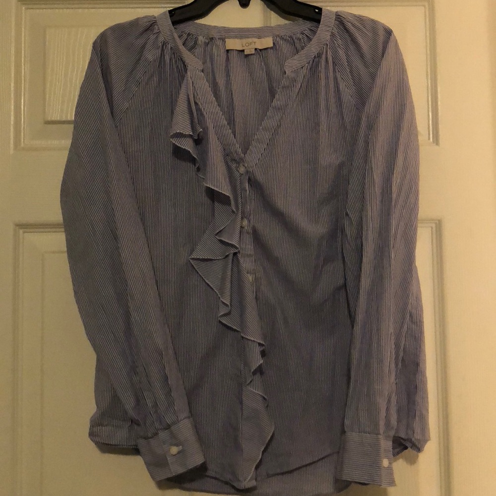 Button down ruffle blouse